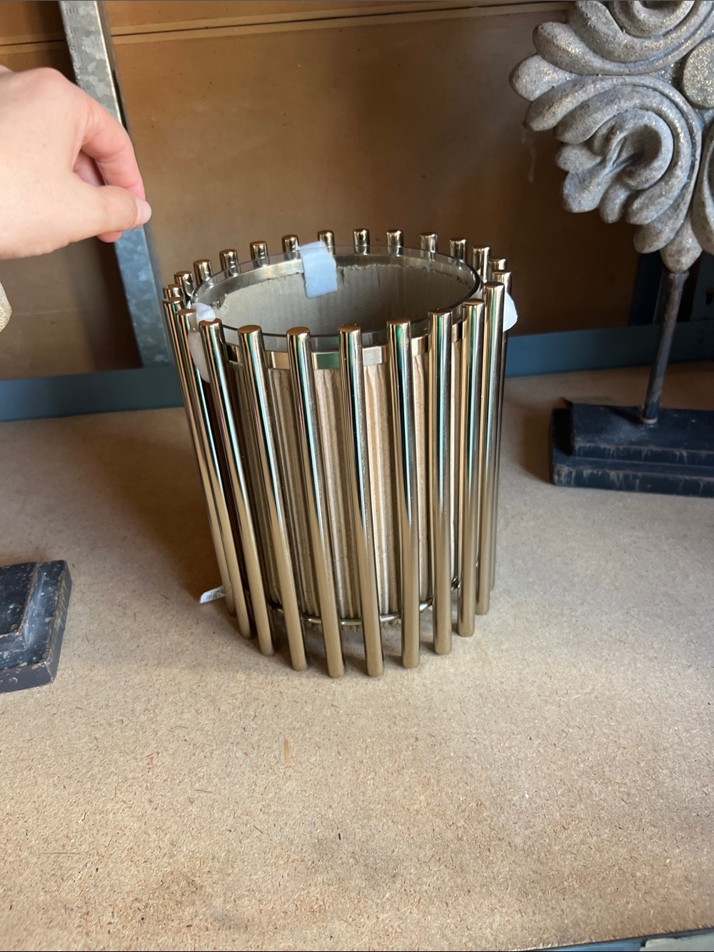 Metallic Gold Decorative Cylinder Planter - Home Accents
